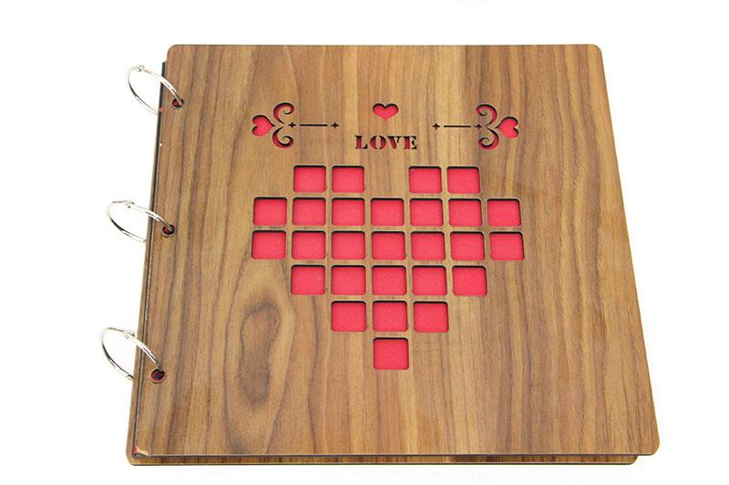 Album Ahsap Kapakli Yatay Temali Dekoratif Hediyelik