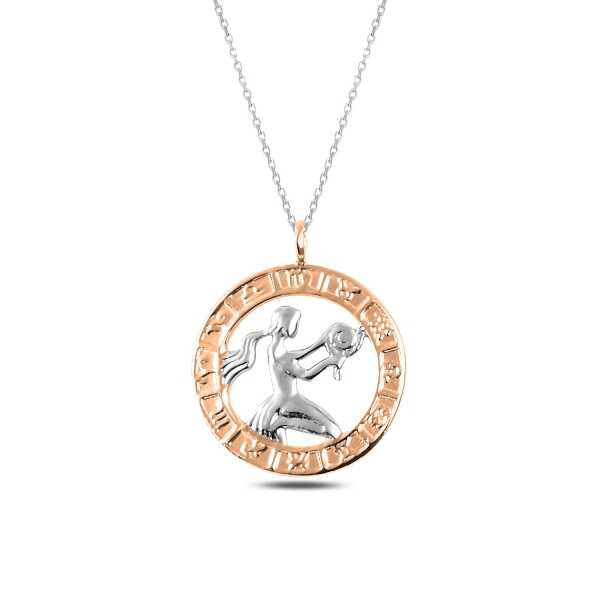 ​925 Ayar Gumus Rose Basak Burcu Kadin Gumus Kolye