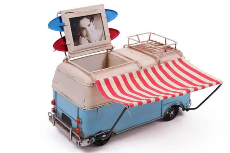 Dekoratif Metal Minibus Cerceveli,Kalemlik Tenteli