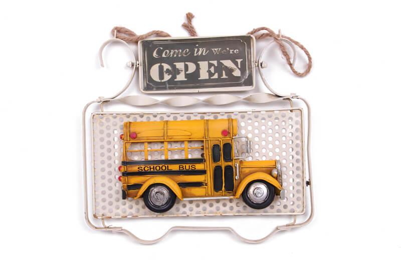 Dekoratif Metal Kapi Yazisi Okul Otobusu Dekorlu Hediyelik