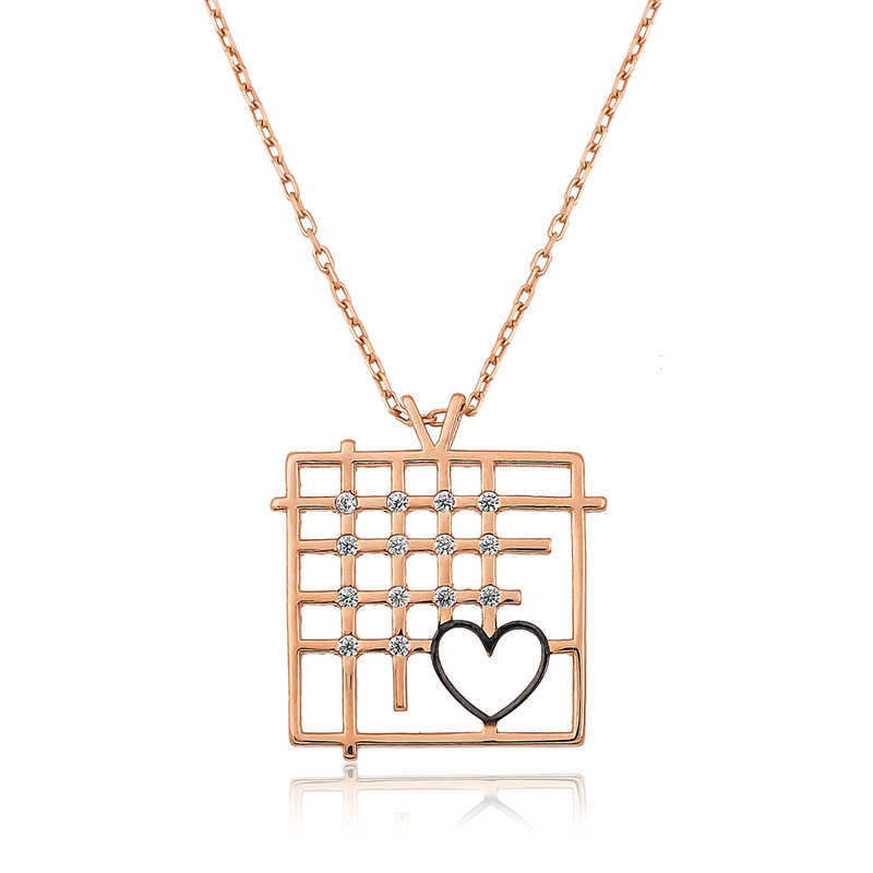 925 Ayar Gumus Parmakliklar Arasindaki Ask Kadin Gumus Kolye