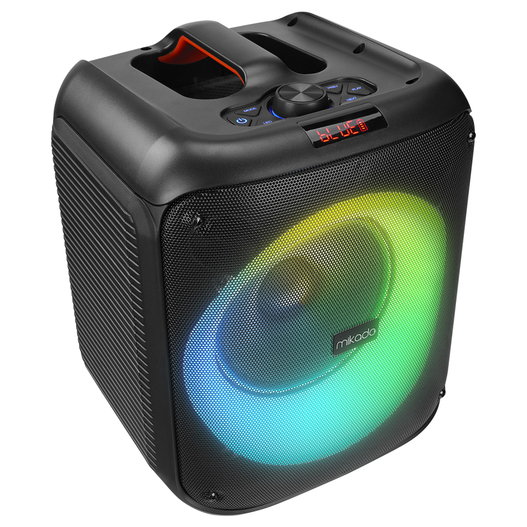 MIKADO MD-BT51 BOMBIX, 60W, Tasinabilir, BT/USB/TF/TWS, RGB Aydinlatma, Dahil Batarya, Toplanti, Parti, Acik Hava Speaker. Kablolu Mikrofon Hediyeli