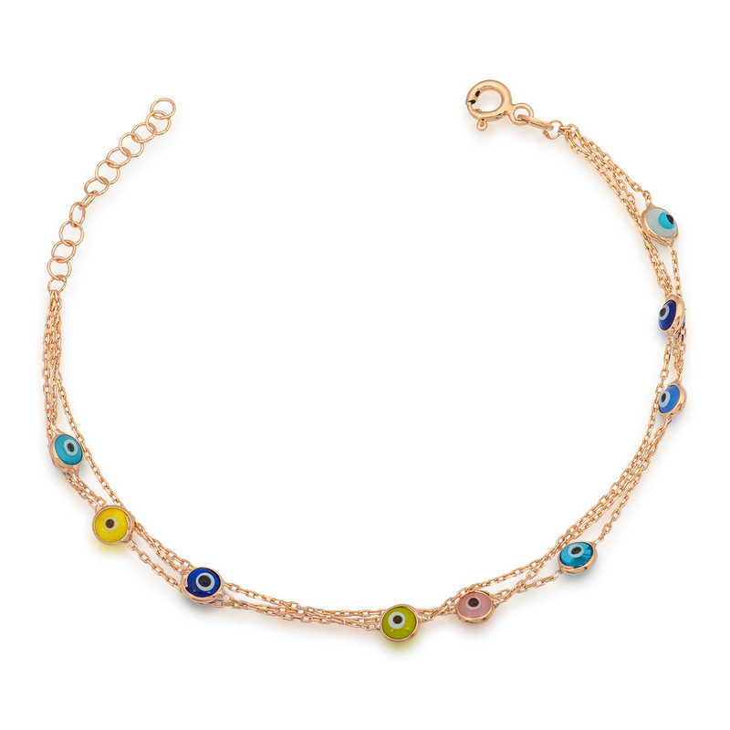 Gumus Rose Nazar Bileklik