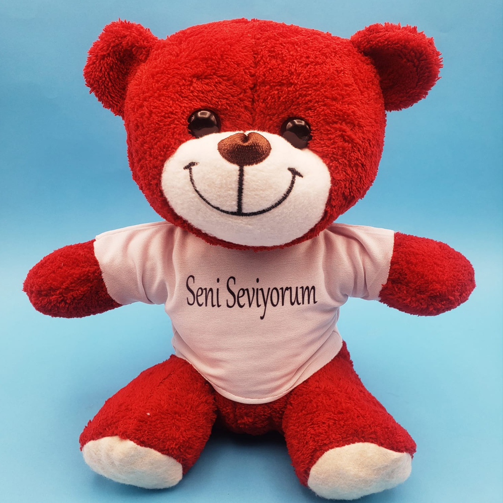 Kirmizi Ayicik Seni Seviyorum Tisortlu