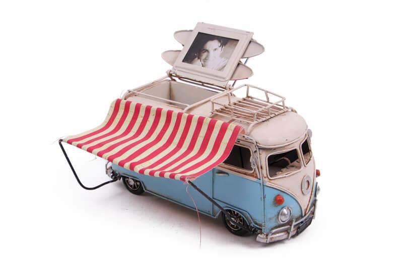 Dekoratif Metal Minibus Cerceveli Kalemlik Tenteli