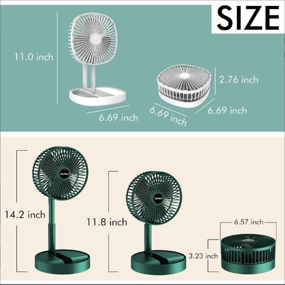Katlanir Teleskopik Zemin Fani Yaz Sessiz Ogrenci Masaustu Fan USB Sarj Edilebilir Tasinabilir Ev Mini Hava Sogutucu