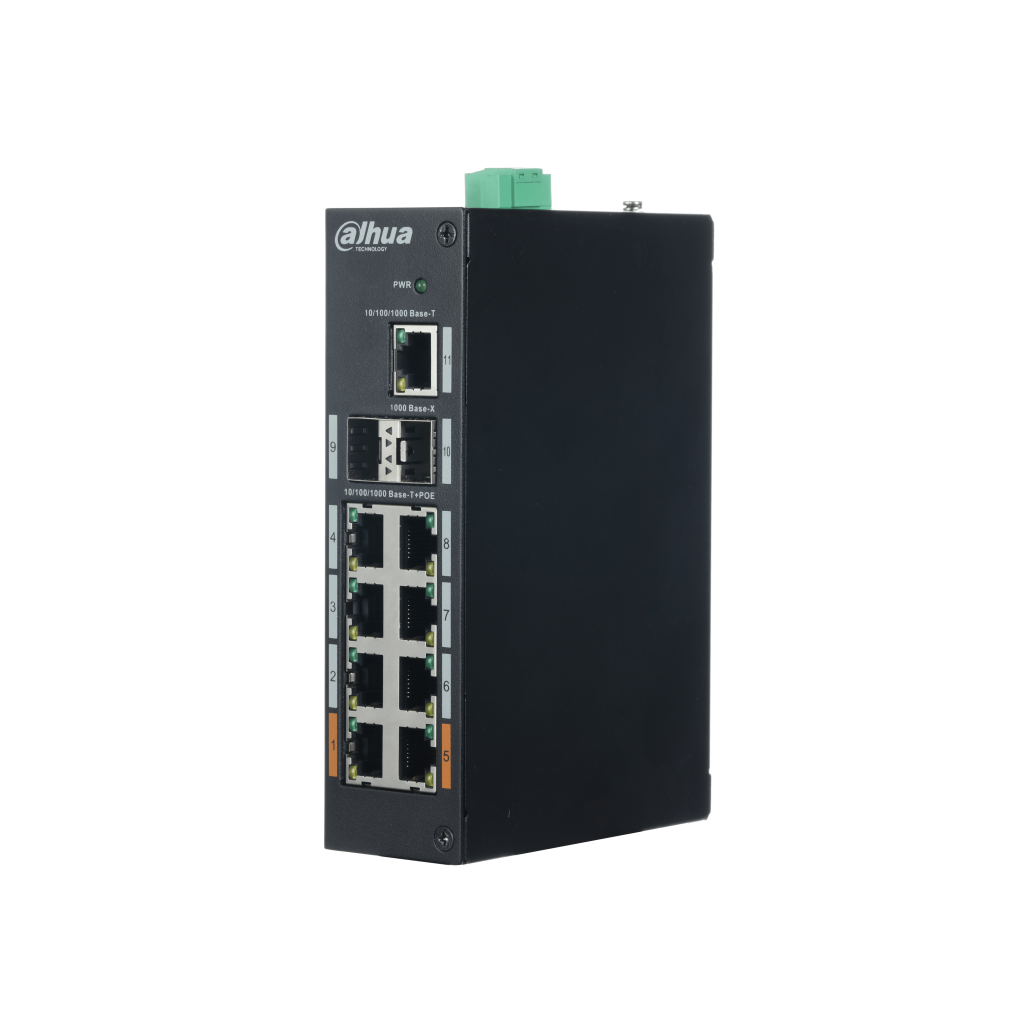 DAHUA PFS3211-8GT-120, 8 Port, Gigabit, PoE 120W, 1 Port GigaBit Uplink, 2 Port GigaBit SFP,  Yonetilemez, Rack Mount Switch