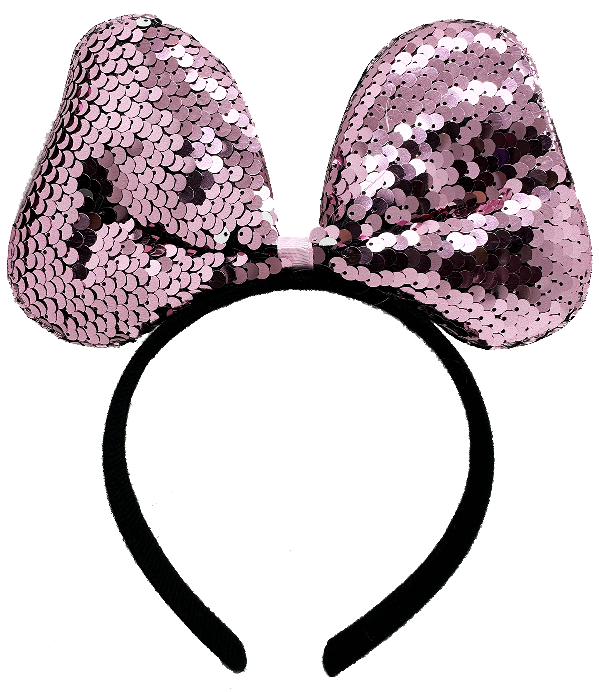 Renk Degistiren Pullu Payetli Fiyonk Parti Taci Pembe Gumus Renk 20x16 cm