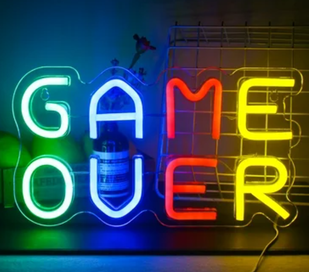 GAME OVER Yazili Neon Led