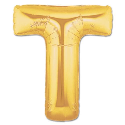 Parti Aksesuar T Harf Folyo Balon Altin Renk  40 inc