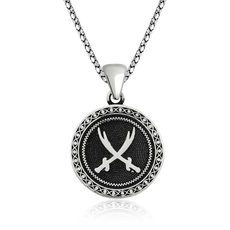 ​Gumus Zulfikar Kilici Desenli Kolye