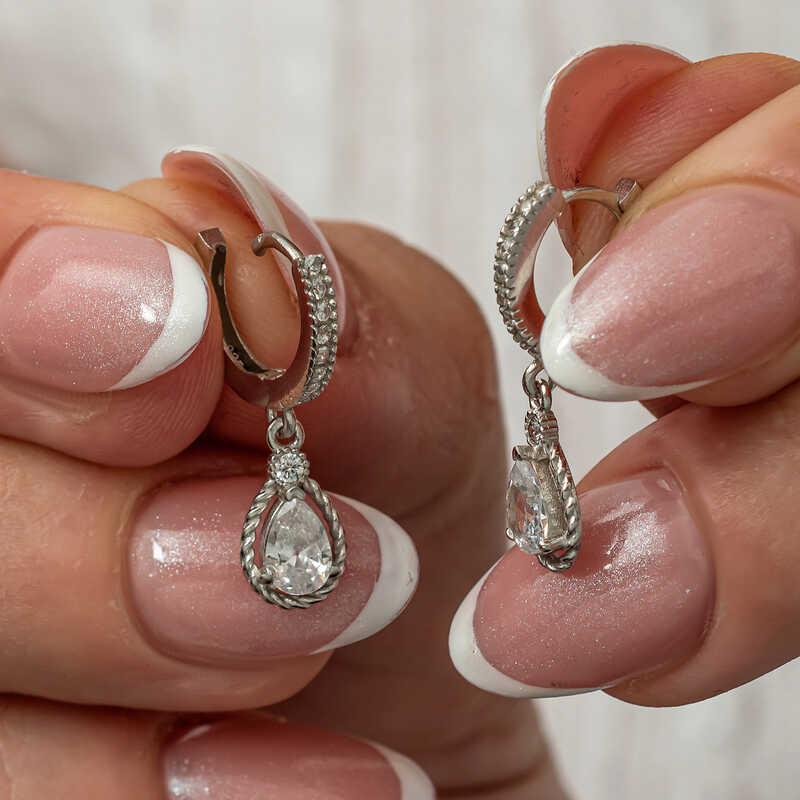 Gumus Sallantili Damla Kadin Kupe