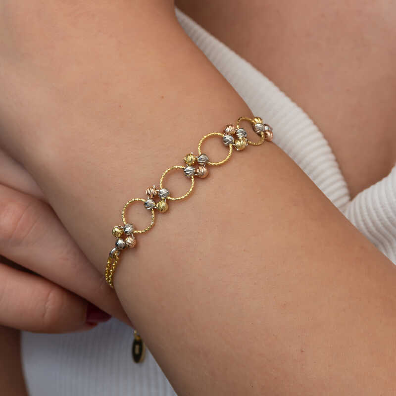 Gumus Renkli Halka Dorika Kadin Bileklik