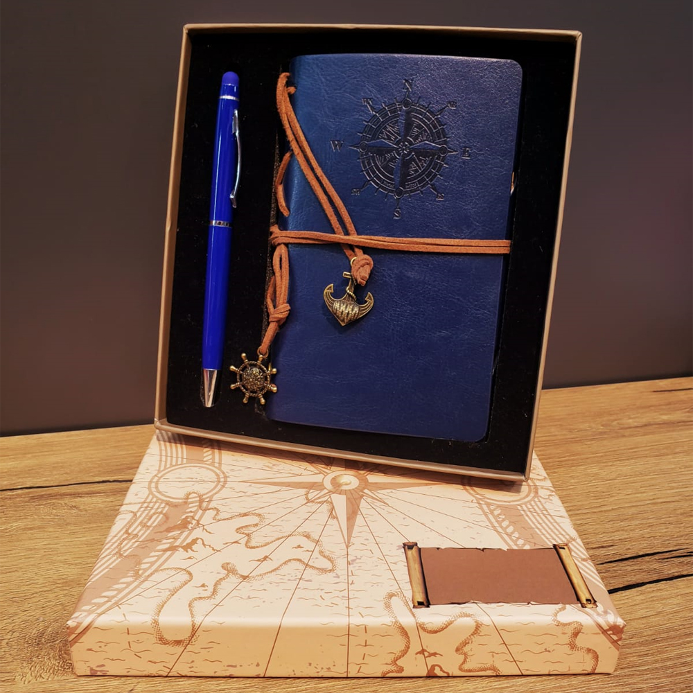 Pusula Defter Ve Tukenmez Kalem Set