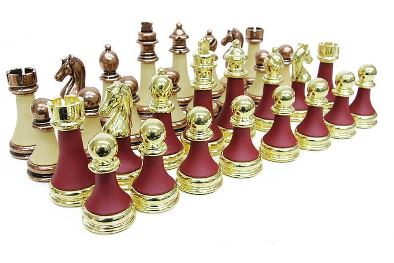 Satranc Tasi Zamak Polyester Krem Bordo Dekoratif Hediyelik