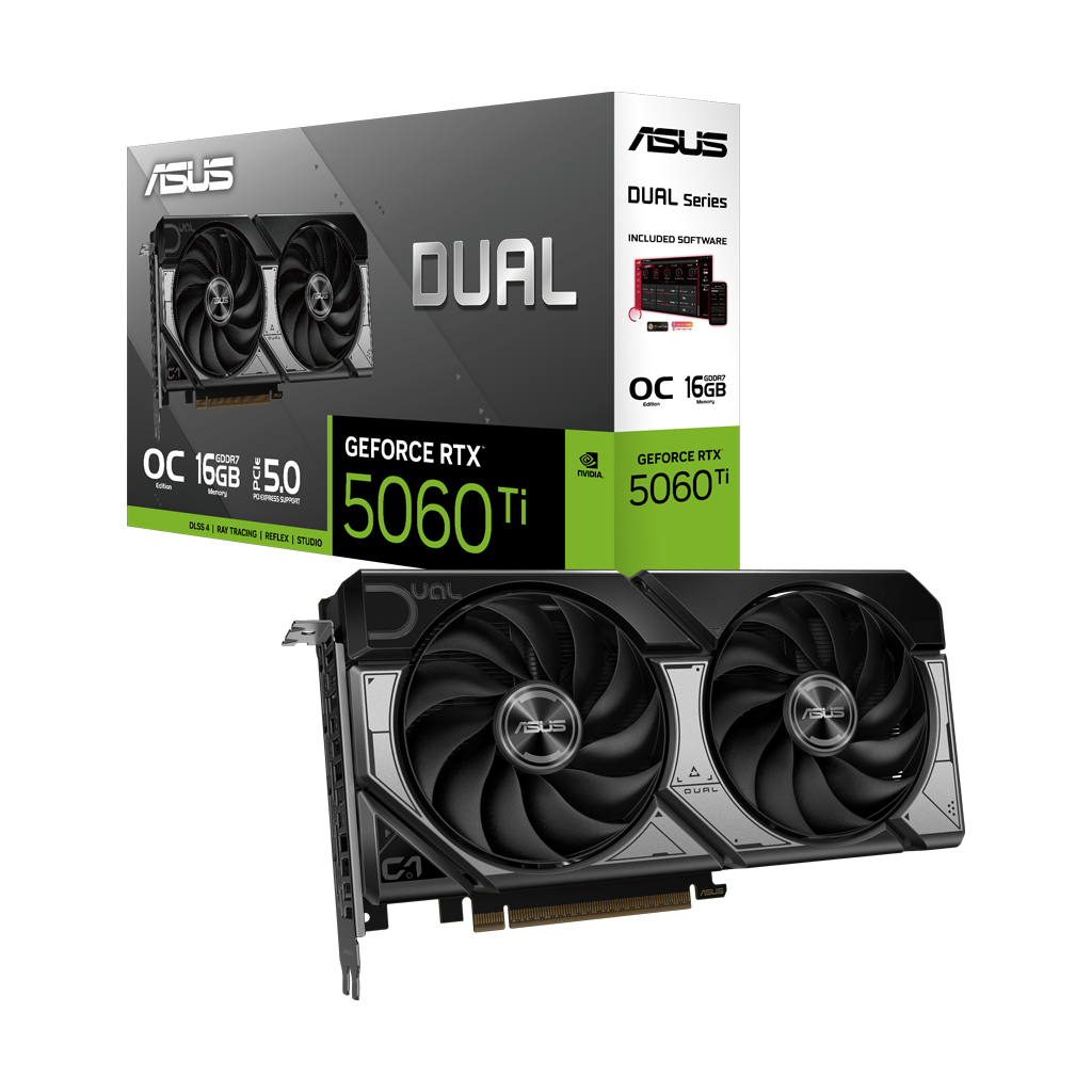 ASUS DUAL-RTX5060TI-O16G, 16Gb, 128Bit, GDDR7, 1xHDMI, 3xDP GAMING Ekran Karti