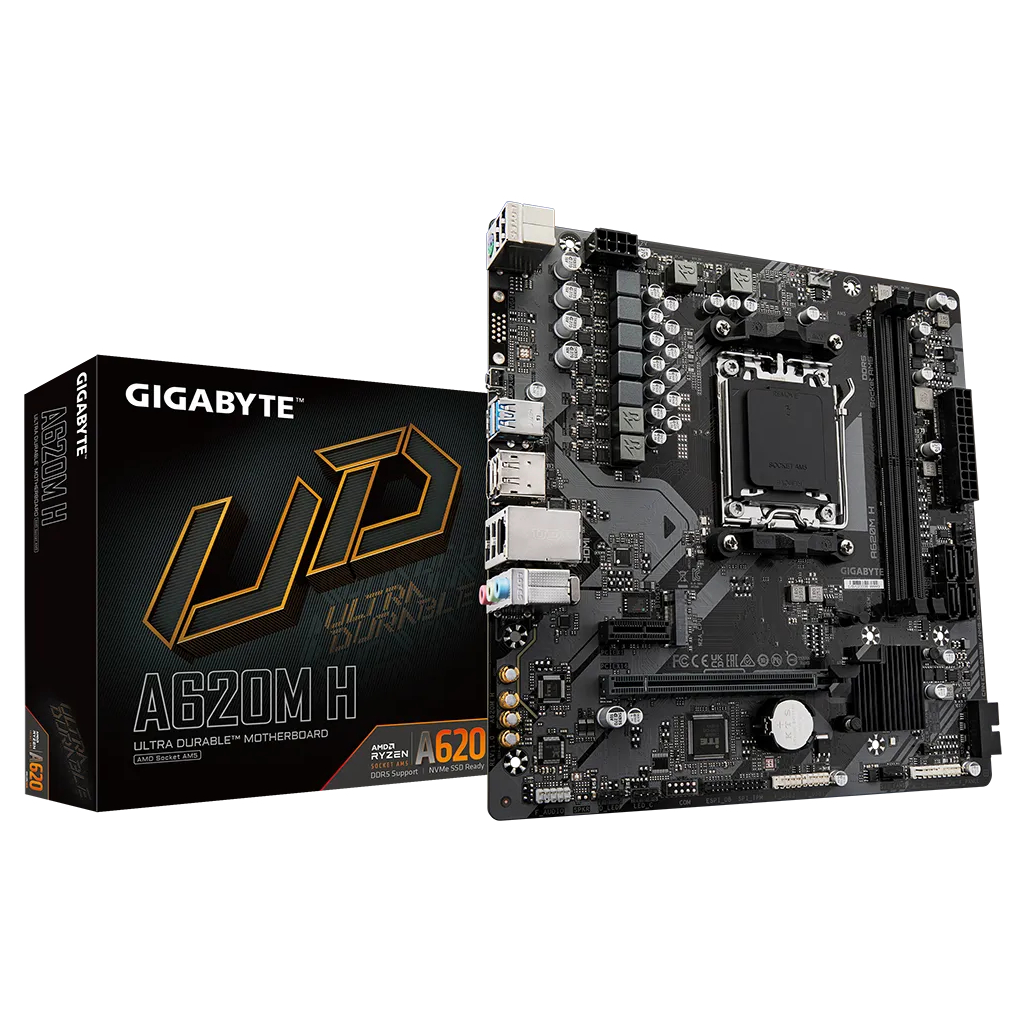 GIGABYTE A620M H, rev.1.2, 6400MHz, 2xDDR5, 1x M.2, HDMI, DP, AM5 Soket Anakart