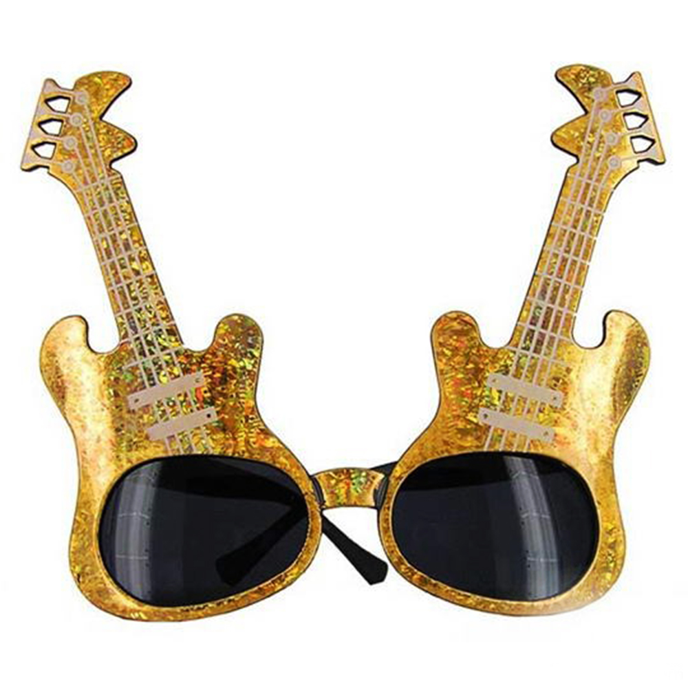 Altin Renk Rockn Roll Gitar Sekilli Parti Gozlugu 15x15 cm