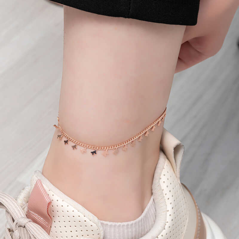 925 Ayar Gumus Rose Kelebek Halhal