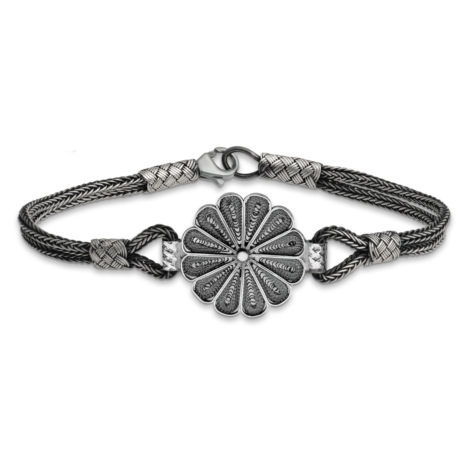 Gumus Oksitli Papatya Kazaziye Bileklik