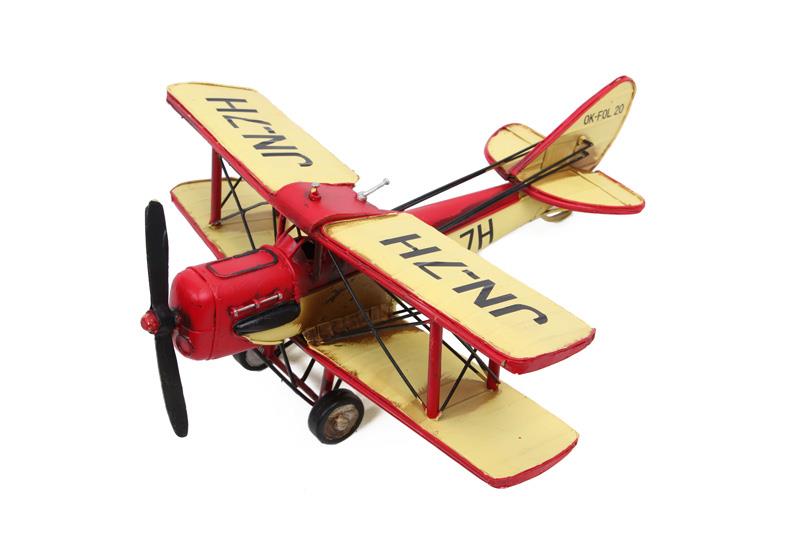 Dekoratif Metal Ucak Cift Kanatli Biblo Dekoratif Hediyelik