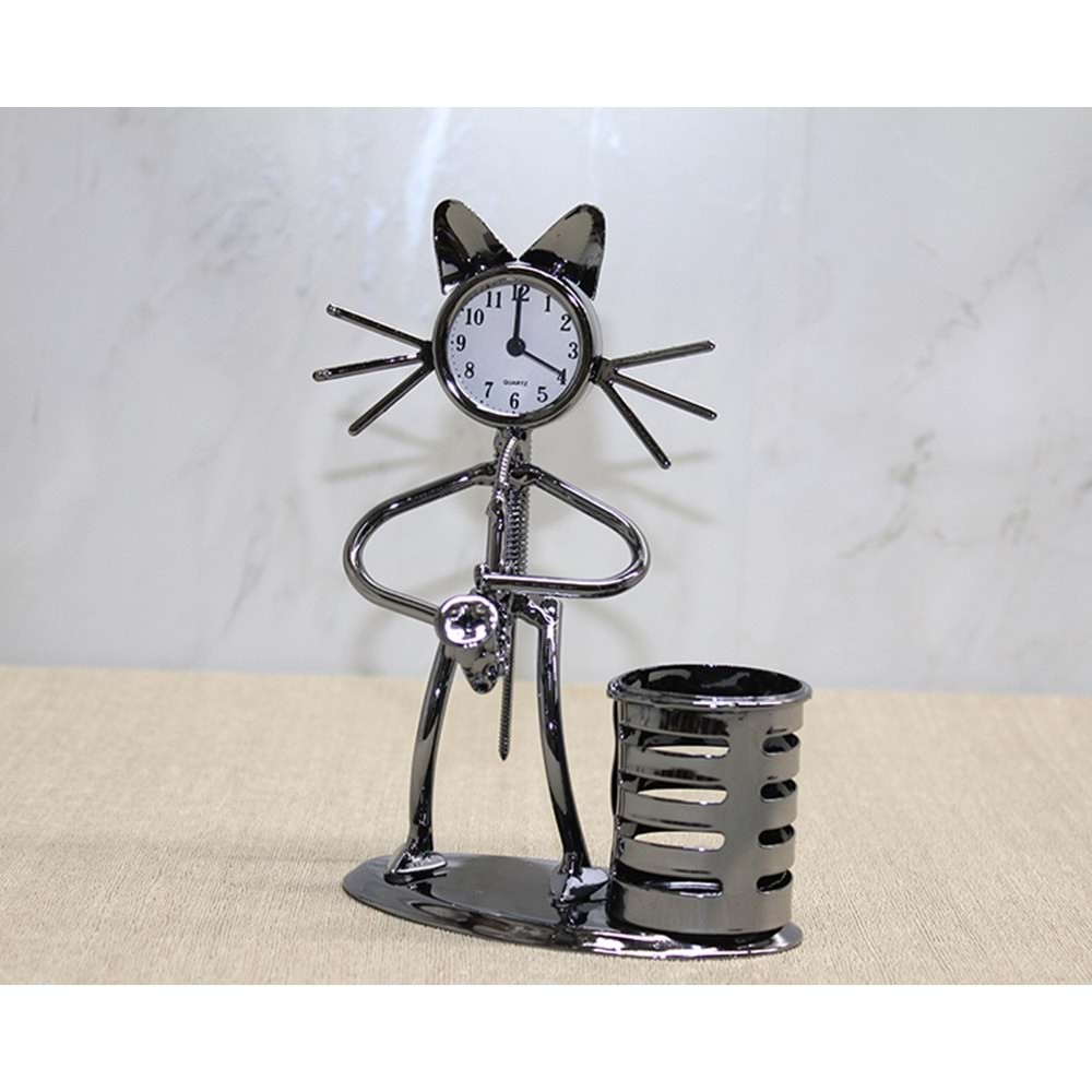 Kedi Muzisyen Saat Ve Kalemlik