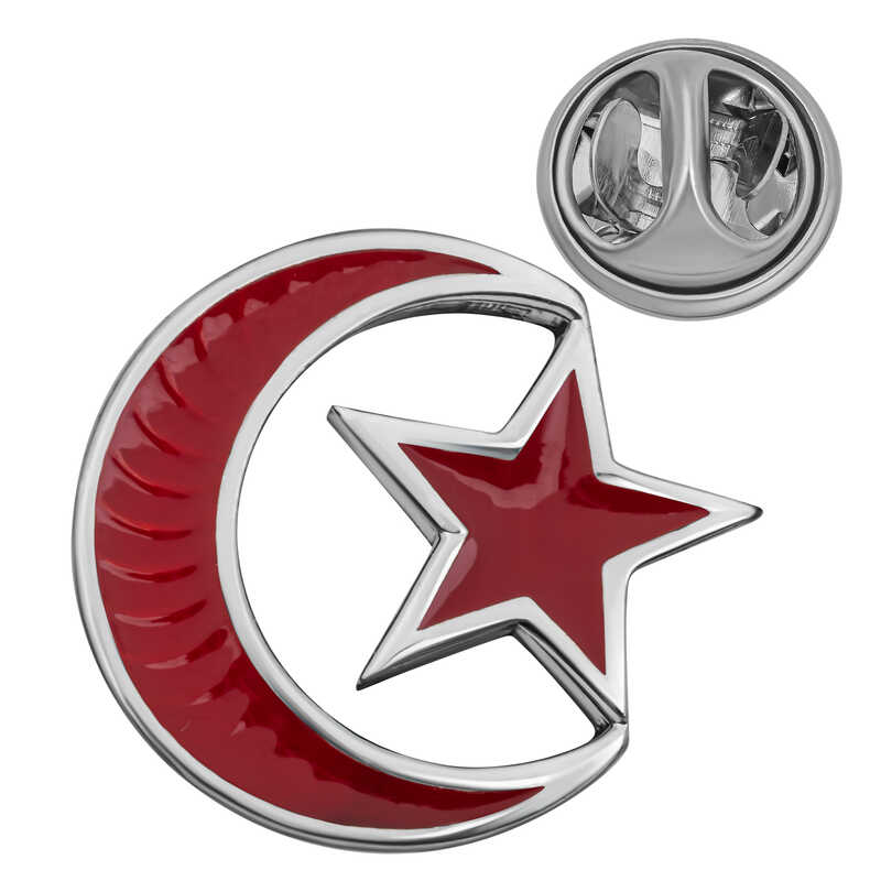 925 Ayar Gumus Ay Yildiz Rozet