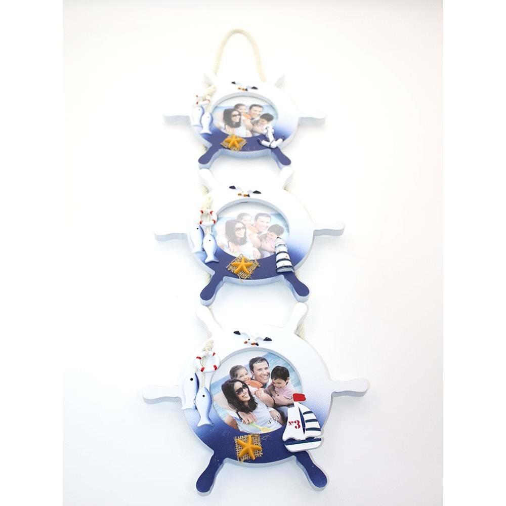 Ahsap Marin 3'Lu Cerceve