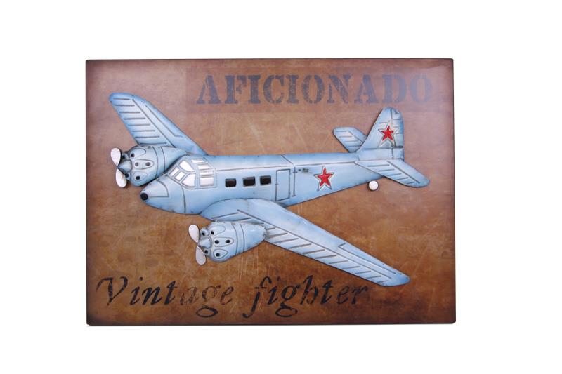 Ucak Tablo Pano Vintage Dekoratif Ev Ofis Hediyelik