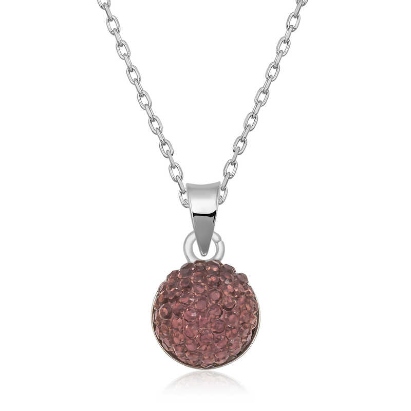 925 Ayar Gumus Kristal Tasli Kadin Gumus Kolye