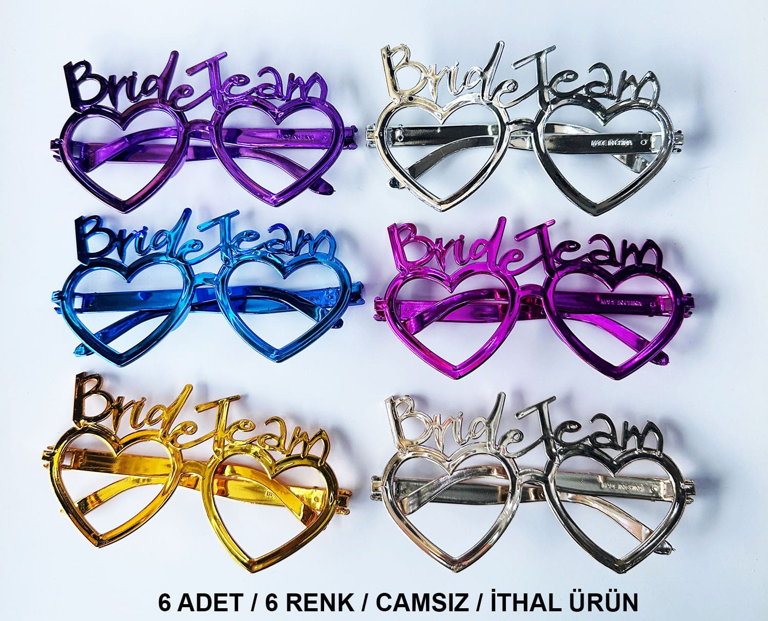 Kalpli Bride Team Gozluk Seti 6 Renk