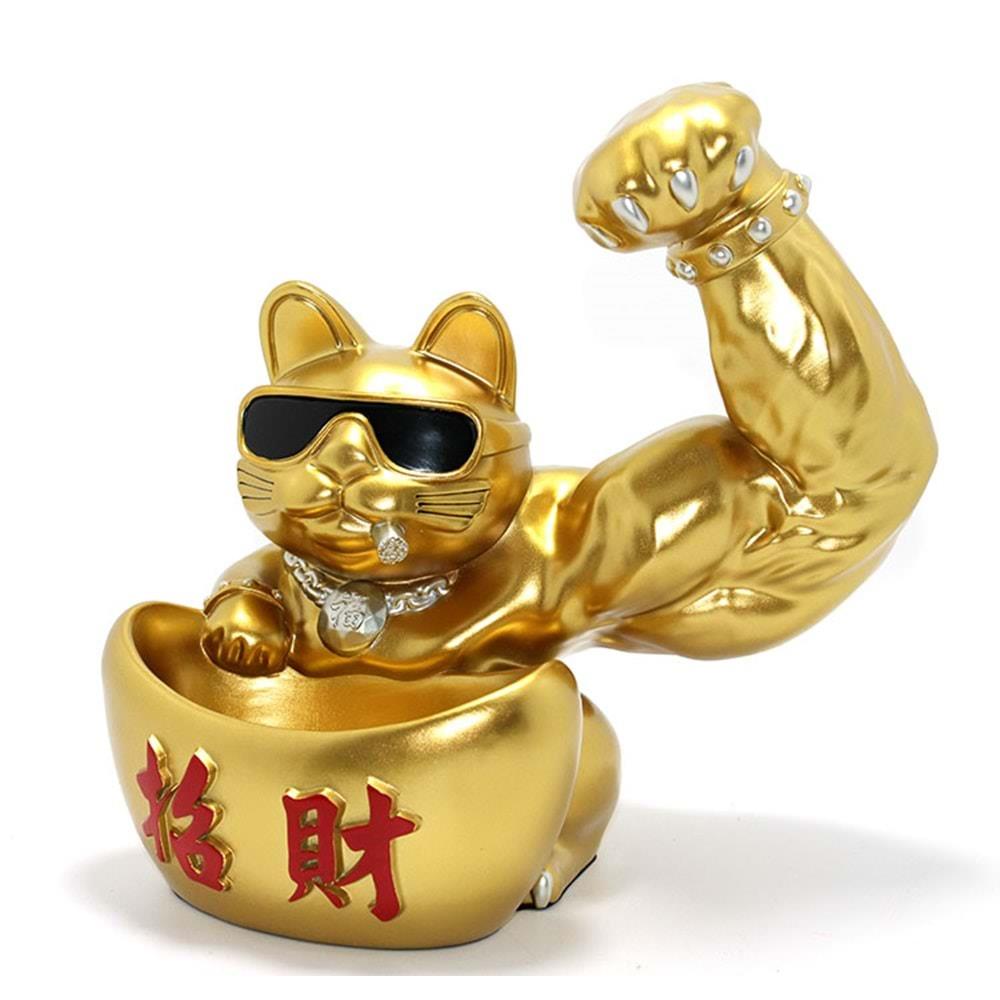 Polyester Sansli Kedi Figuru Dekoratif Hediyelik