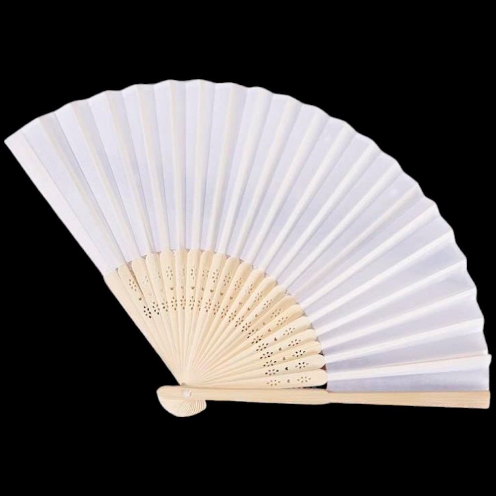 Ahsap Beyaz Kagit Yelpaze