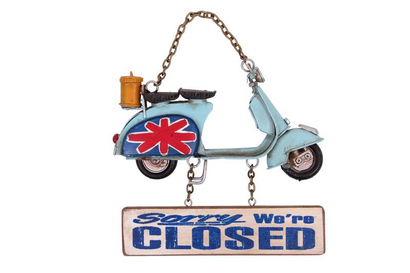 Dekoratif Metal Kapi Yazisi Scooter Vintage  Dekoratif Hediyelik