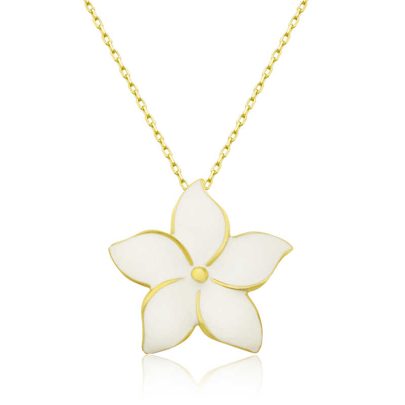 925 Ayar Gumus Yasemin Cicegi Kadin Gumus Kolye