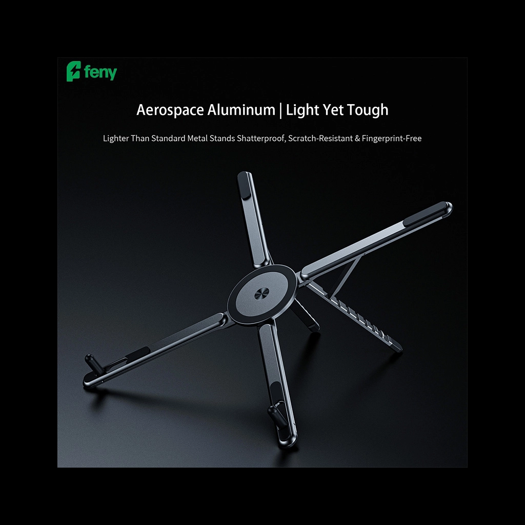 FENY FN-MS10, Magsafe, Donebilen, Ayarlanabilir, Tasinabilir, Katlanir, Telefon-Tablet-Notebook Uyumlu, Yukseklik Ayarli, Aluminyum Stand