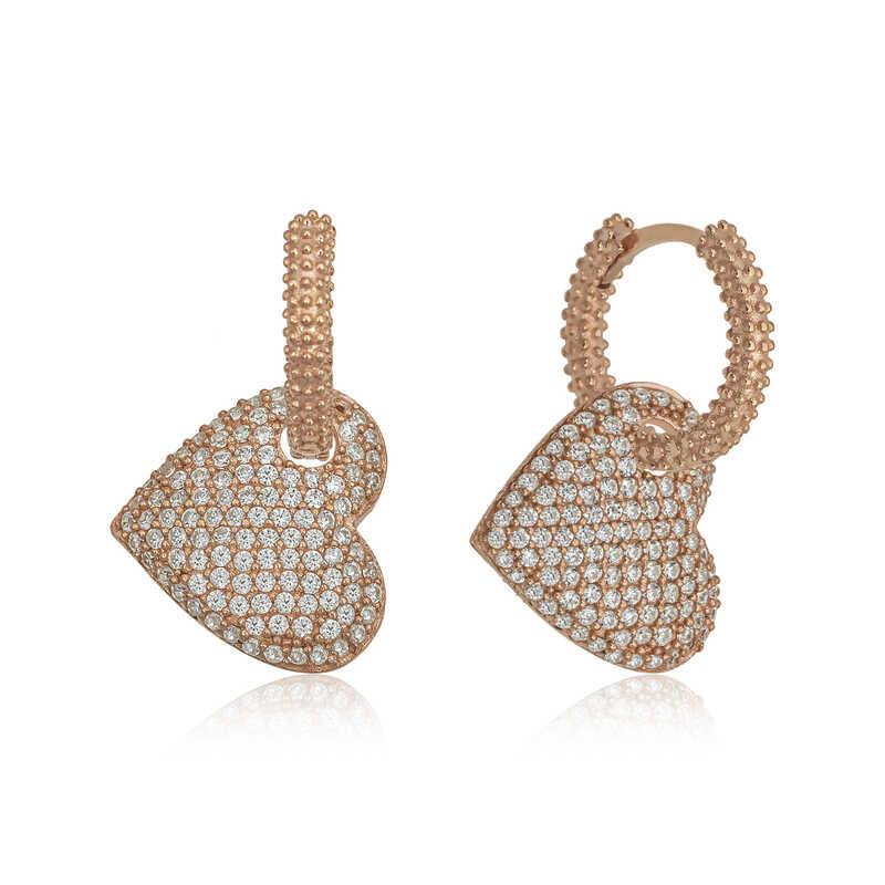 Gumus Rose Halka Kalp Kupe