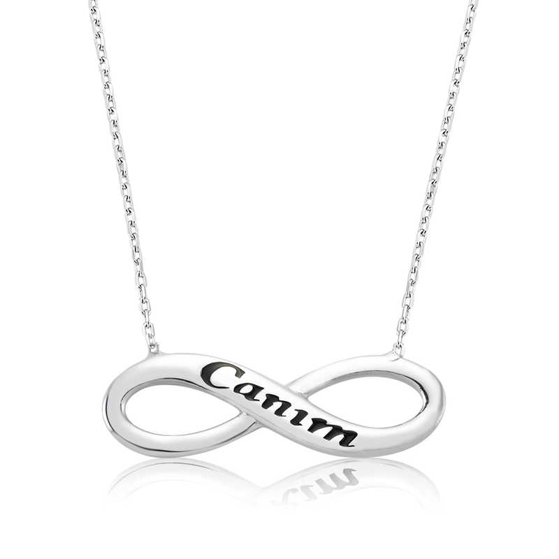 925 Ayar Gumus Canim Sonsuzluk Kadin Gumus Kolye