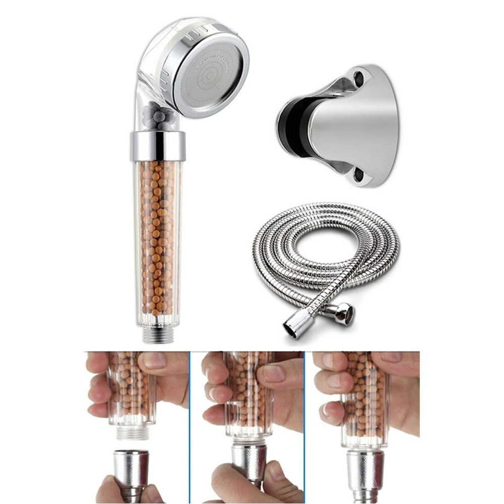 Filtreli Ve Su Tasarruflu Aritmali Dus Basligi Seti Boncuklu Baslik Hortum Ve Mafsal Set