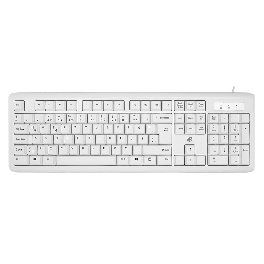ACER eMachines, EAK9821, Beyaz, USB Kablolu, Turkce Q, Standart Klavye