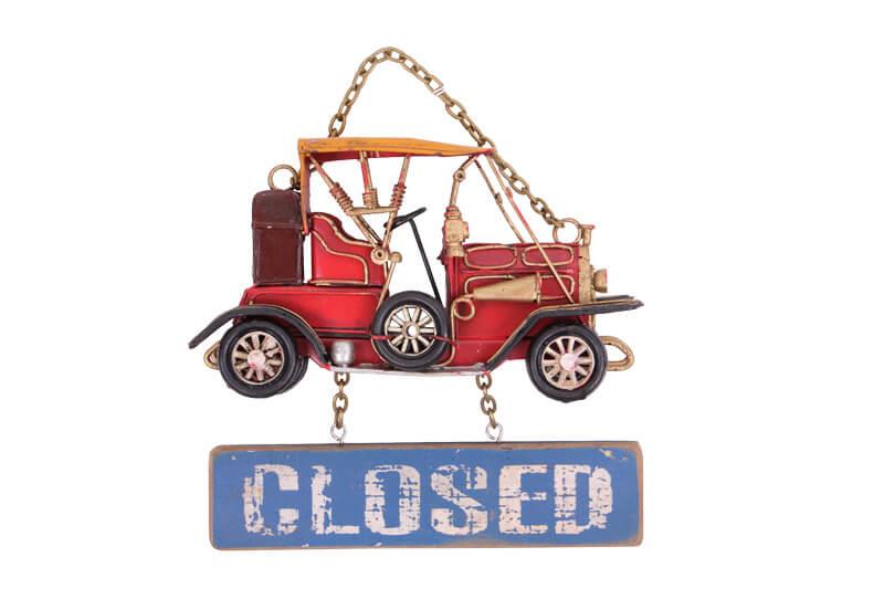 Dekoratif Metal Kapi Yazisi Nostaljik Araba Hediyelik