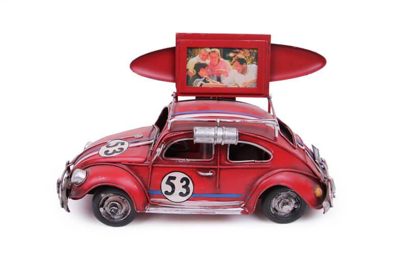 Dekoratif Metal Araba Cerceveli Vintage Vosvos Hediyelik