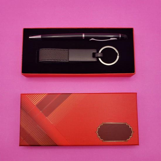 Siyah Touchpen Kalem Anahtarlik Dekoratif Hediyelik