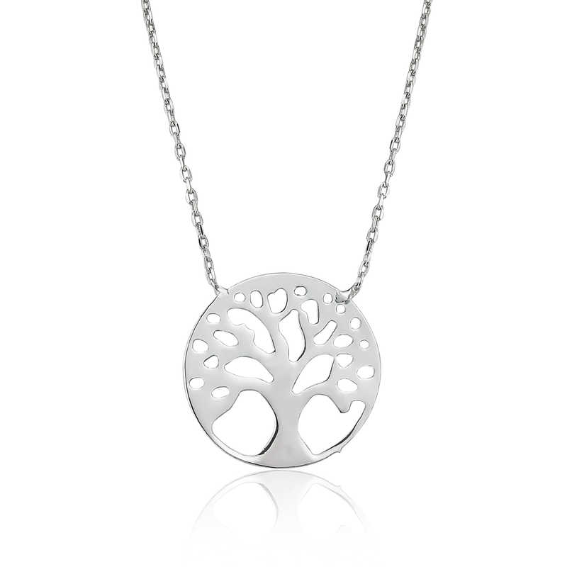 925 Ayar Gumus Hayat Agaci Kadin Gumus Kolye