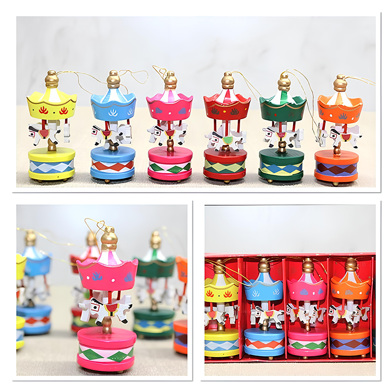 Ahsap 6'Li Dekoratif Atli Karinca