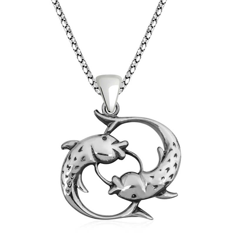 925 Ayar Gumus Balik Kadin Gumus Kolye