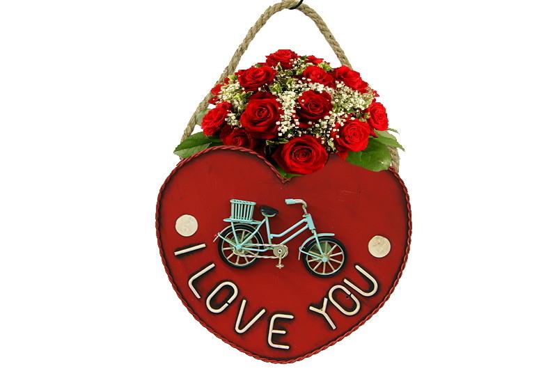 Dekoratif Metal Saksi Kalp Modeli Dekoratif Vintage Hediyelik