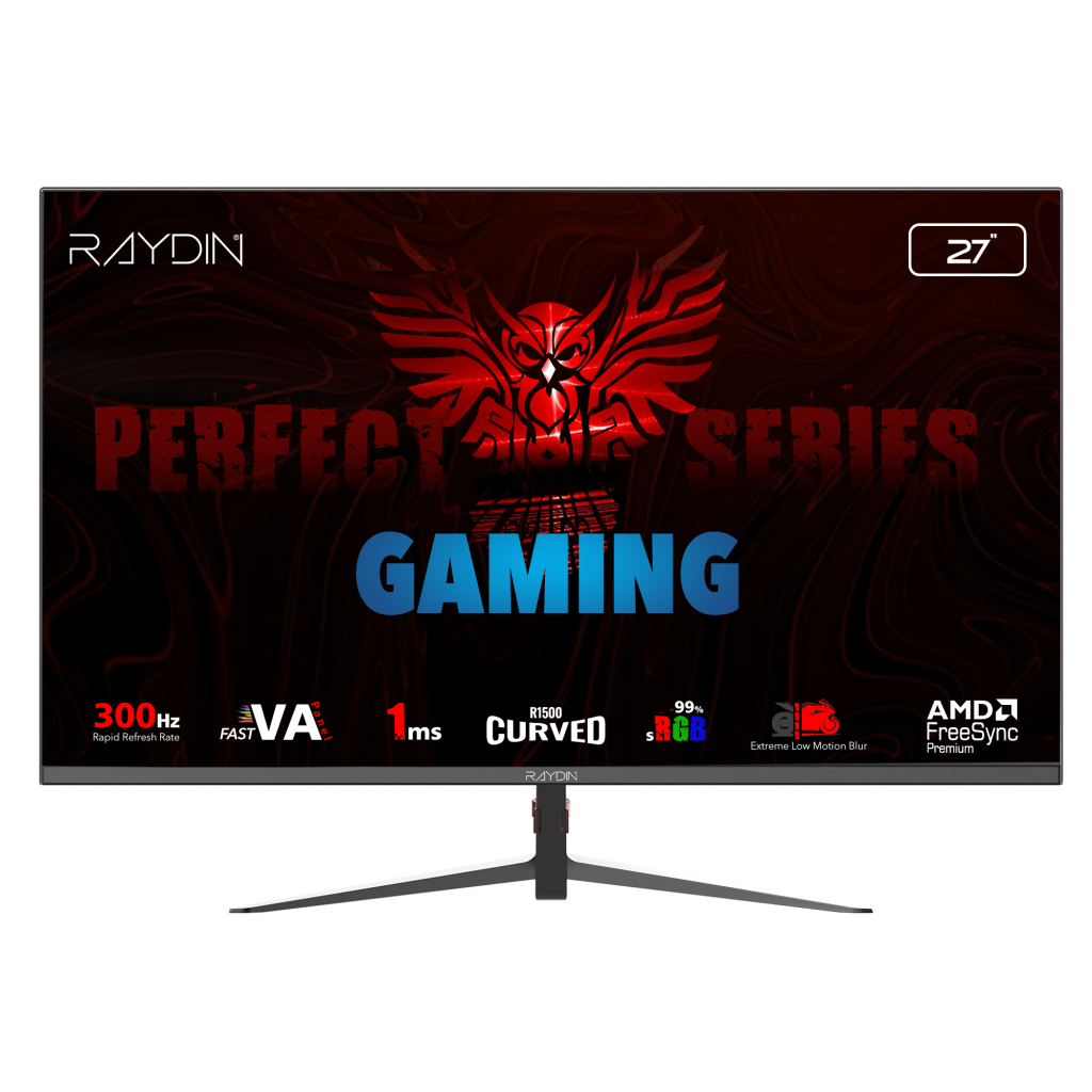 RAYDIN MM27RFA-300HZ, 27", 1ms, 300Hz, Full HD, 2xHDMI, DP, VA LED, R1500 Curved, Frameless, FreeSync Gaming Monitor