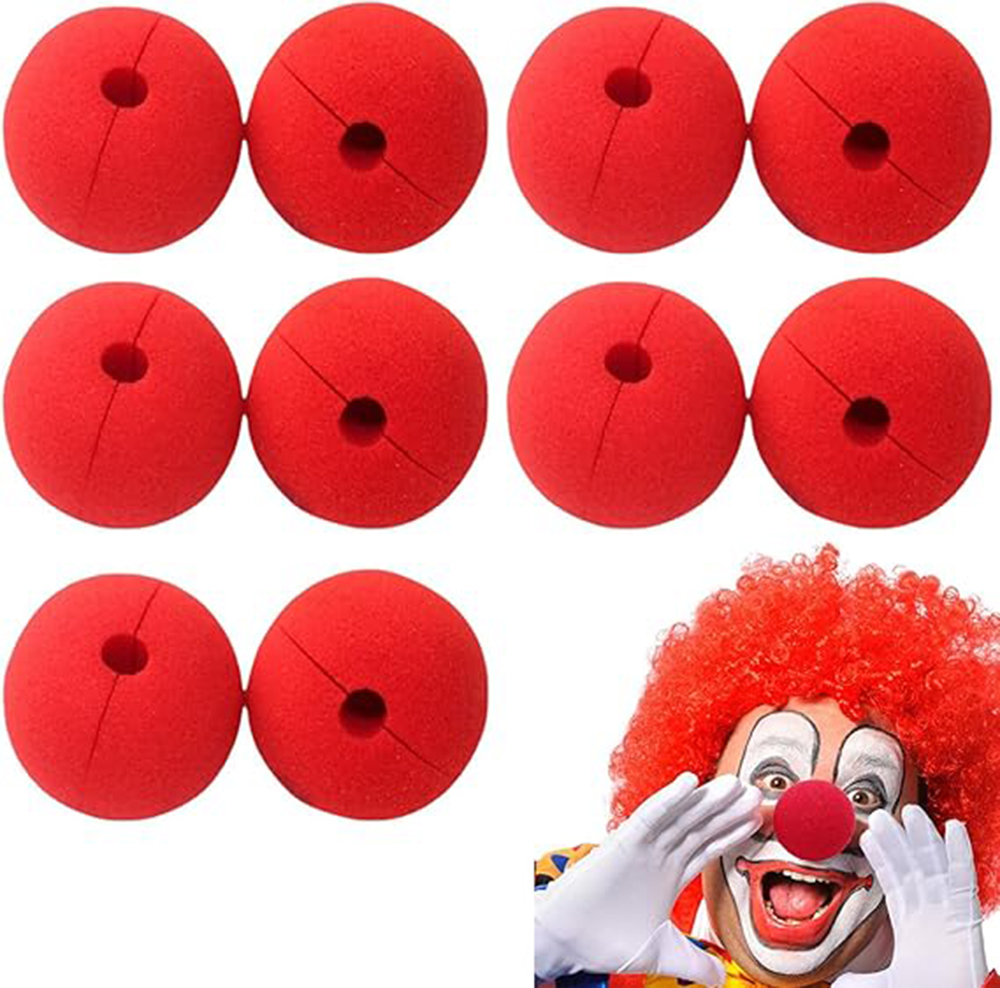 Kirmizi Renk Sunger Palyaco Burnu Takma Burun 10 Adet