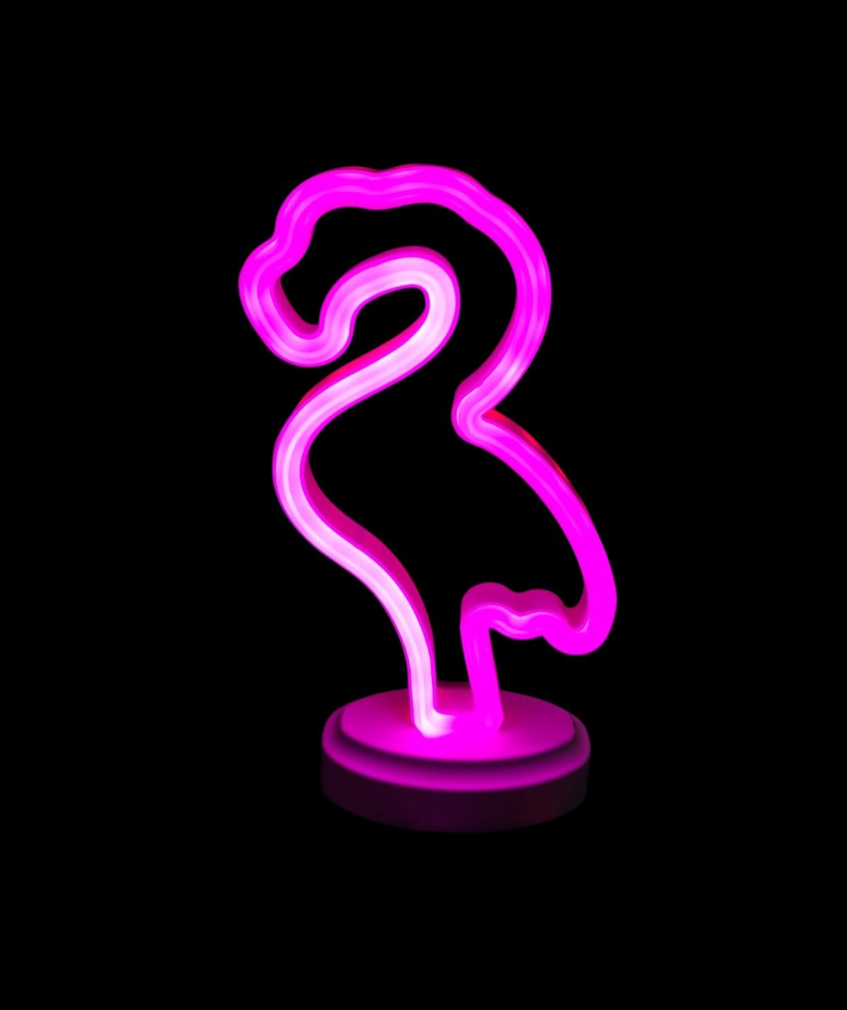 Neon Isikli Flamingo Yazili Masa Gece Lambasi PIL+USB